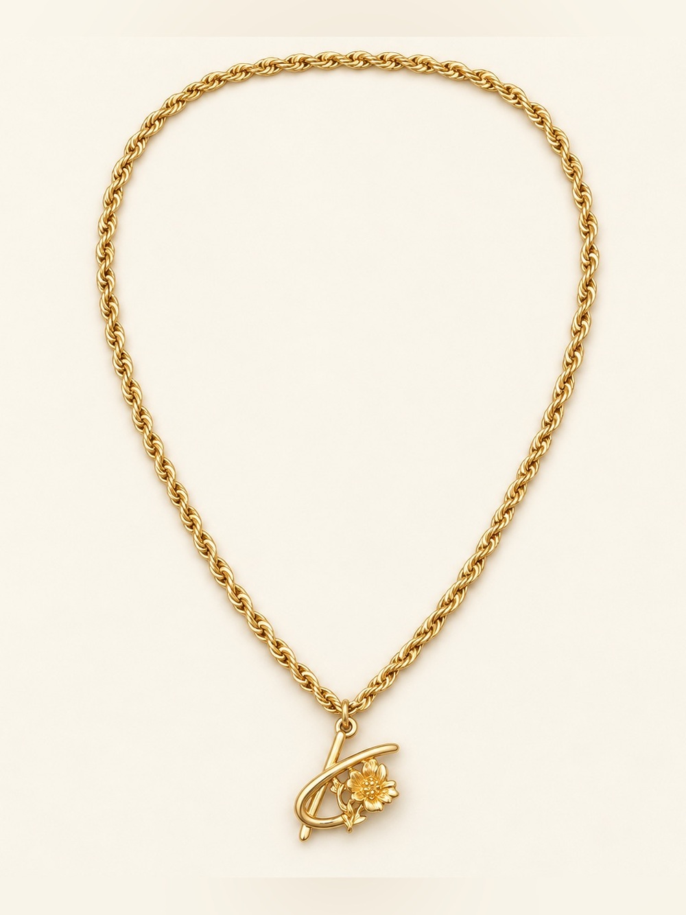Kenzo Gold Necklace with Floral Accent